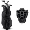 image:imageKVV TopModed Organizer Cart Bag Premium Silent Golf Bag with Dual Handles 14 Club Locking Slots for Men